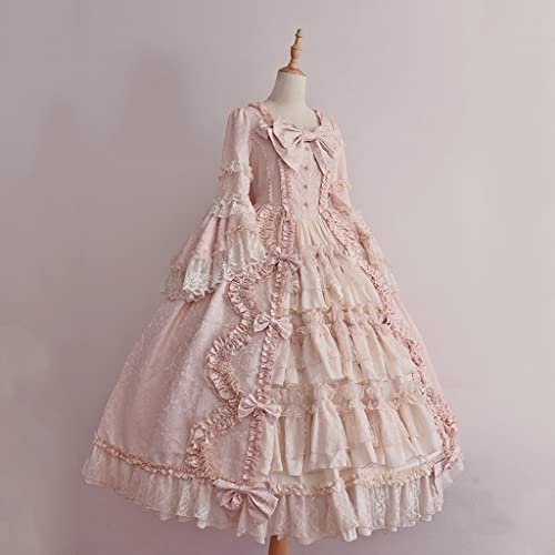 Victorian Ball Gown Dress - Rococo Fairy Dress in Pink - Medium