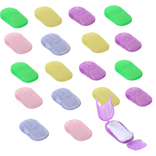 20 Pack Portable Disposable Hand Soap Sheets Travel Hand Wash Paper with 6 Scents