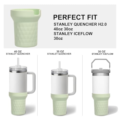 Silicone Water Bottle Boot - Anti-Slip Protective Sleeve, 30 Ounces Mist Green