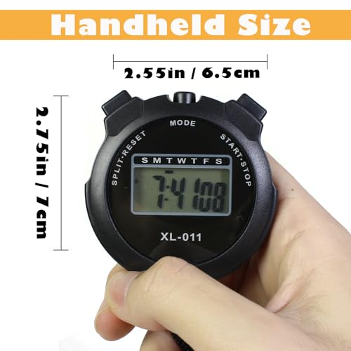 6-Pack Digital Sport Stopwatch Timer with Alarm & Date Display