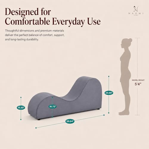 Ergonomic Yoga Chaise Lounge Chair - Gray | 330 lb Capacity