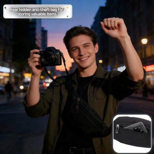 Lightweight Water-Resistant Fanny Pack with 3-Zipper Pockets