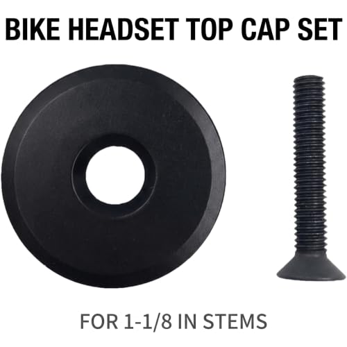 Black Bike Front Fork Stem Top Cap - 1-1/8 Inch (28.6mm)