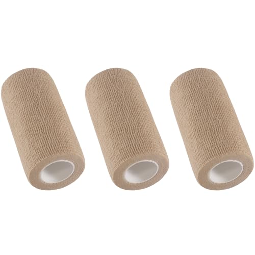 Self Adhesive Bandage Wrap - Skin Color, 4 Inch x 5 Yards, 3 Pack