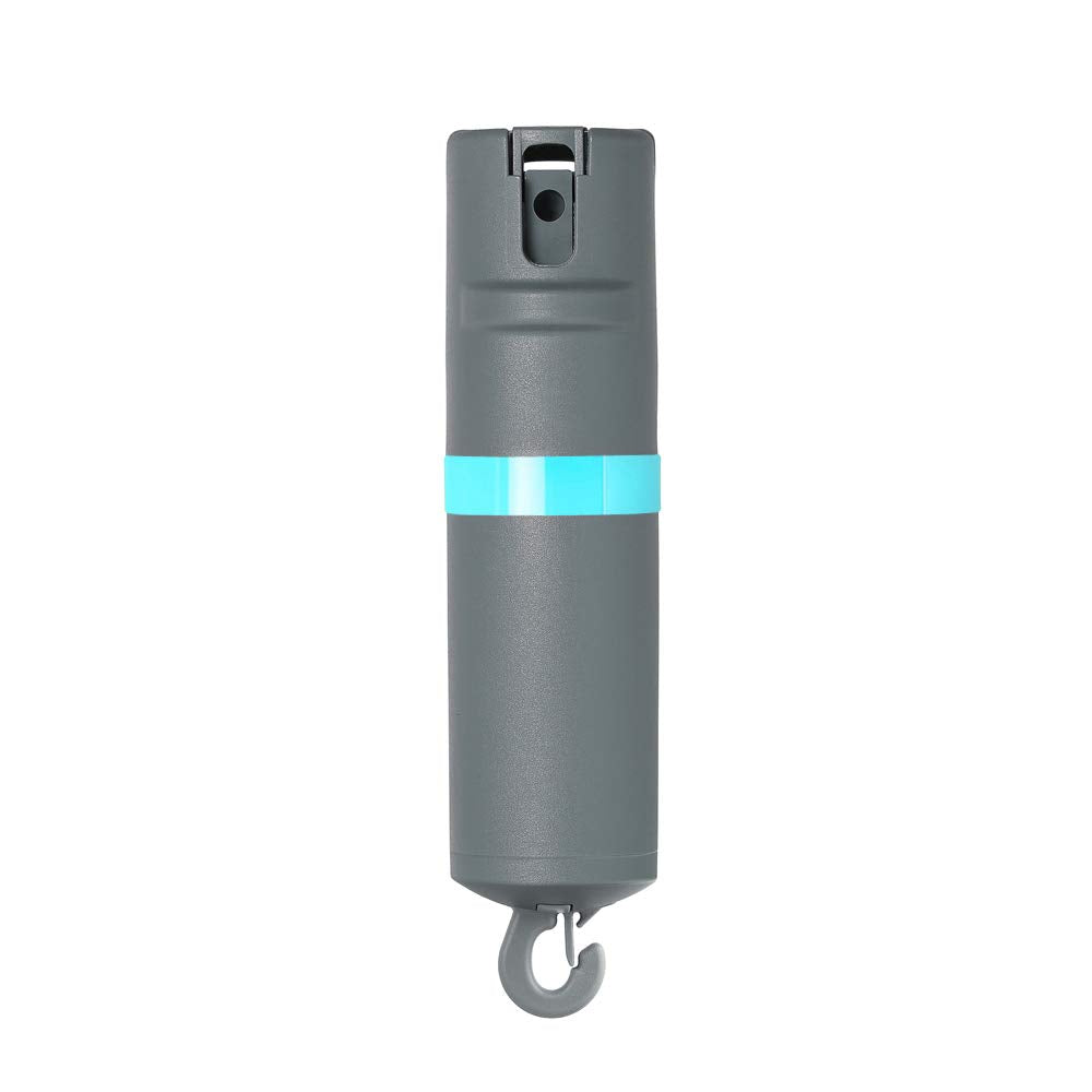 POM Pepper Spray Flip Top Snap Hook - Maximum Strength OC Spray Self Defense - Tactical Compact & Safe Design - Quick Key Release - 25 Bursts & 10 ft Range - (Group) (Black Pink, One Pack)