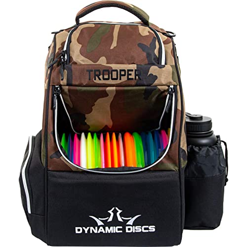 Dynamic Discs Trooper Disc Golf Backpack Woodland Camo—Holds 18+ Discs