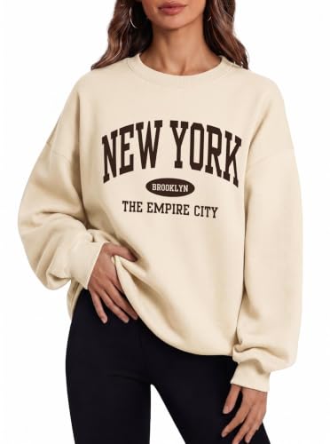 Hilinker Women's Oatmeal Large Fleece Crewneck Sweatshirt