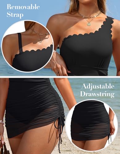Charmo Women's One Shoulder Swim Dress X-Large Black | 2026 Bathing Suit