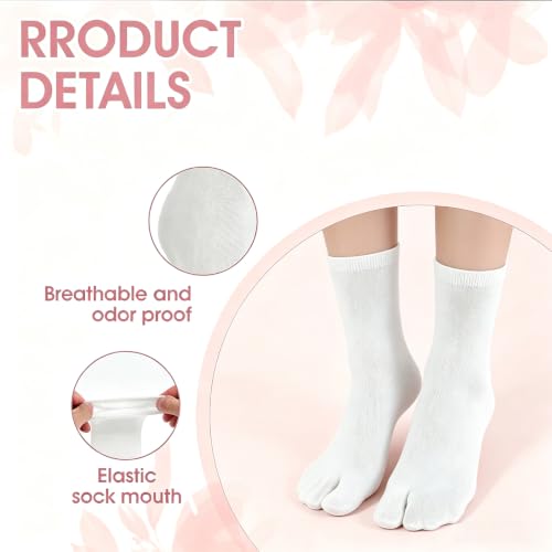 Andibro 4 Pairs Japanese Flip Flop Tabi Socks - Elastic Cotton Split Toe Socks