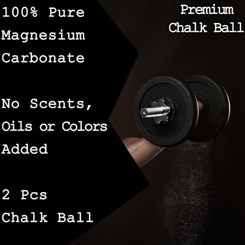 Gym Chalk Balls - 2 Pack (3oz Each) for Weightlifting & Climbing