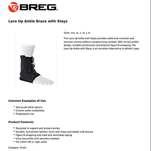 Breg Medium Lace Up Ankle Support with Stays - Supports & Protects