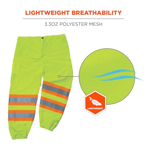 Ergodyne unisex adult Class Two-tone Reflective Safety Pants, Lime, Large-X-Large
