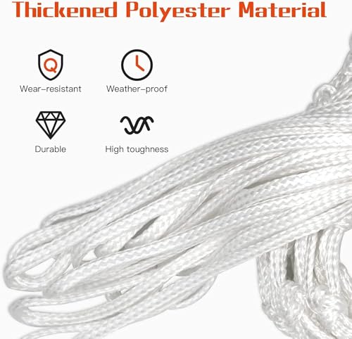 Heavy Duty Basketball Net Replacement - 2 Pcs White, 12 Loops