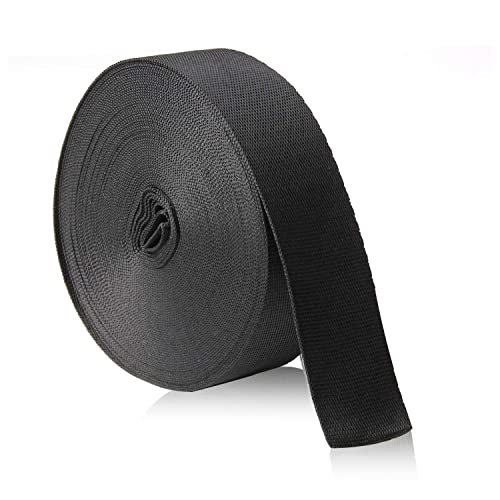 Heavy-Duty Nylon Webbing Strap - 1 Inch Wide, 10 Yards - Black