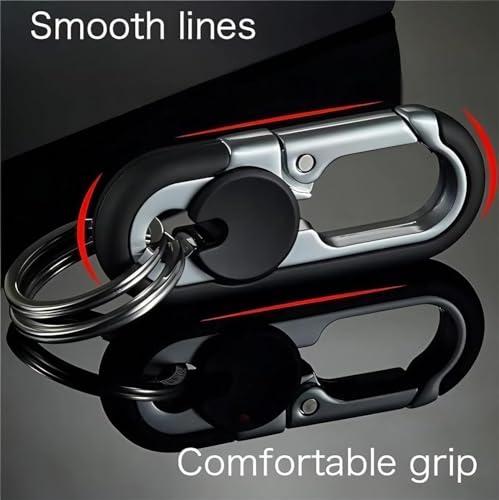 Personalized Stainless Steel Car Keychain Set - Black, Blue, Orange