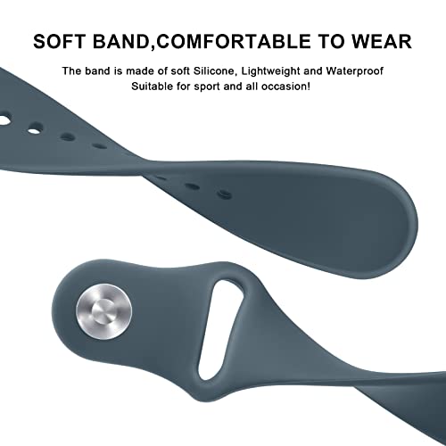 Soft Silicone Bands for Amazfit Bip 3 Pro & GTR - Black/Navy/Blue Grey