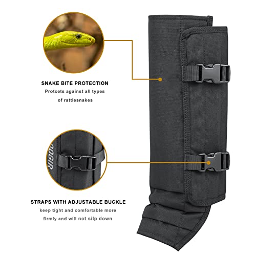 Snake Gaiters - Waterproof Bite Protection for Men & Women - Black