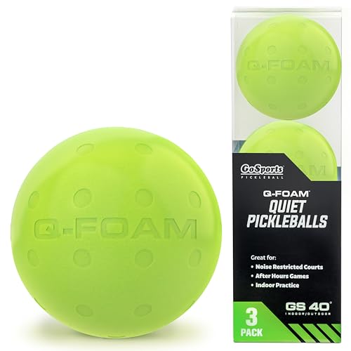 GoSports Q-Foam Pickleballs - Silent Indoor & Outdoor Practice Balls - 3 Pack