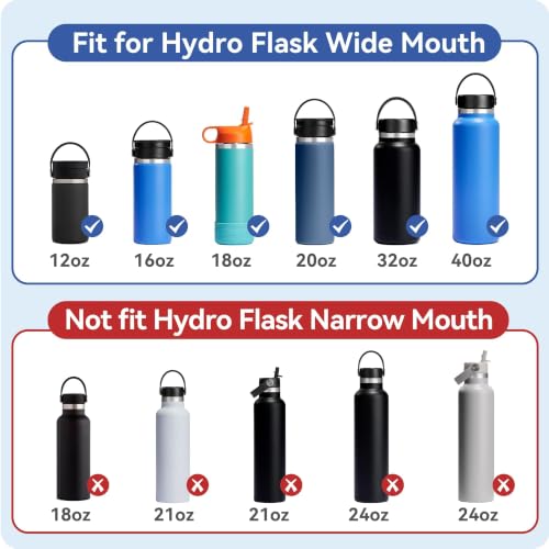 Straw Lid for Hydro Flask Wide Mouth Bottles - Black 1 Pack