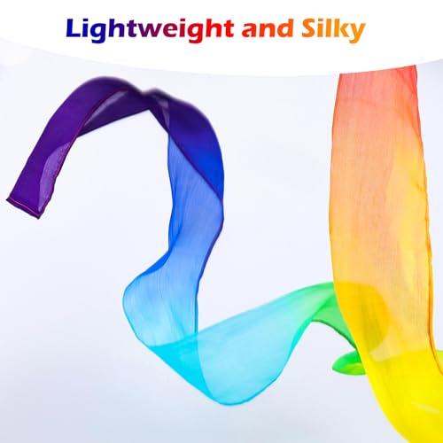 Rainbow Dance Ribbons - 100% Silk Streamers for Kids - 1-Pack