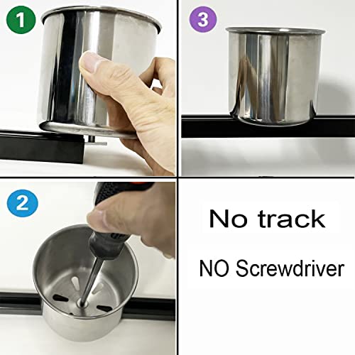 Multi-Functional Kayak Cup Holder - Stainless Steel, Track Mounted