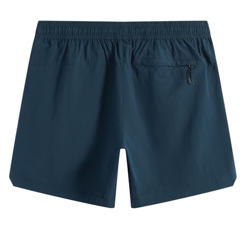 Maamgic Men's Swim Trunks with Compression Liner 5-inch Nylon Quick Dry - Medium Navy & Black