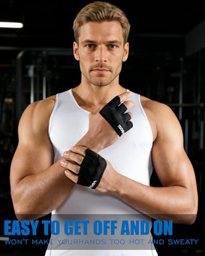 Weight Lifting Gloves with Silicone Grip - Black Medium