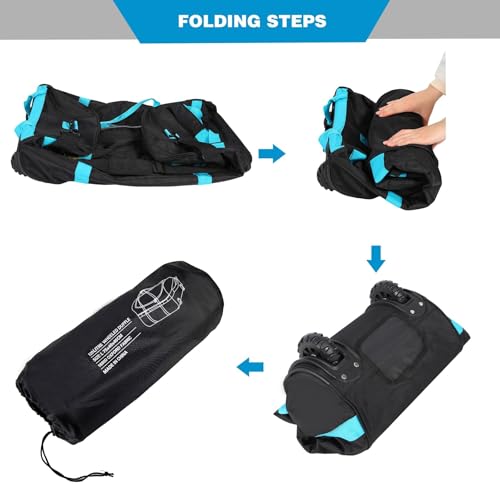 REDCAMP 85L Black Foldable Wheeled Duffel Bag - Small Travel Luggage