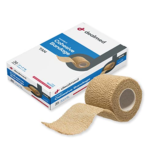 Cohesive Bandage Wrap - 2" x 5 Yard Self-Adherent Medical Tape - 36 Rolls