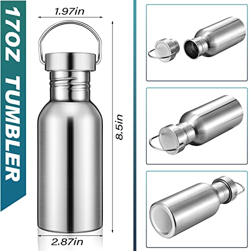 12-Pack 17oz Stainless Steel Water Bottles for Sports & Outdoors