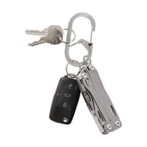 Dual Chamber Carabiner Keychain with SlideLock Security - 1 Count