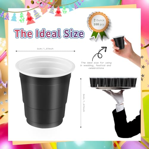 Vumdua 100 Pack 2 oz Plastic Shot Cups Disposable, Mini Disposable