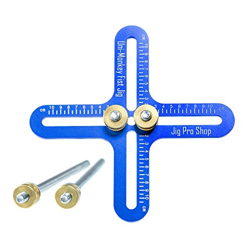 Blue Aluminum Monkey Fist Jig for Paracord Crafting - Adjustable Size 5/8 to 4 Inches