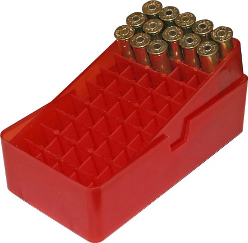 50 Round Slip-Top Handgun Ammo Box - Clear Red