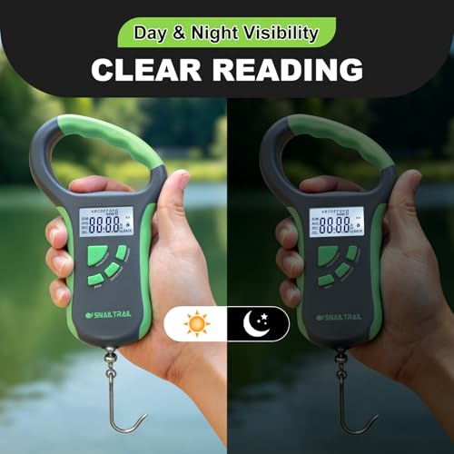 SNAIL TRAIL 8-Slot Digital Fish Scale with Lip Gripper - Grey-Green
