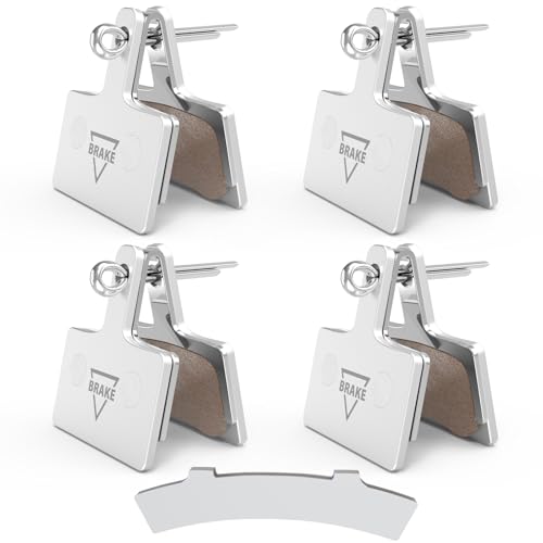 Acrebow Silver Bike Brake Pads Set for Tektro Shimano Mountain E-Bikes - 4 Pieces + Adjusting Tool