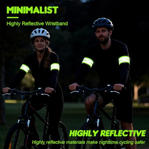 4 Pack High Visibility Reflective Bands - Adjustable Safety Straps for Night
