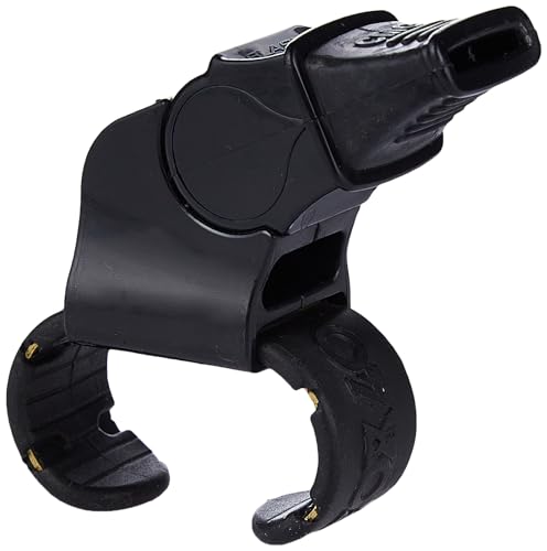 Pealess Whistle with Finger Grip - 120+ Decibels - Black