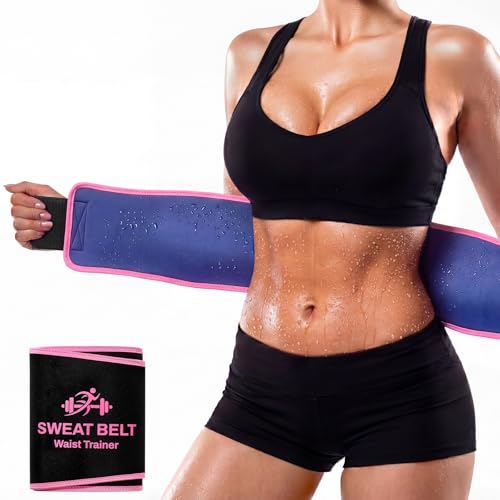 Waist Trainer Sweat Band - Nano Silver Trimmer Belt for Workout - Medium