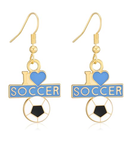 Soccer World Cup Dangle Earrings for Women - Argentina Team