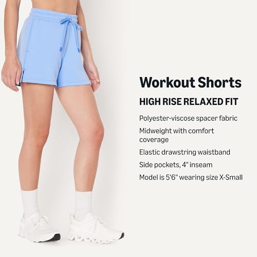 Women's Relaxed-Fit High Waist 4" Active Shorts - Medium Cornflower Blue