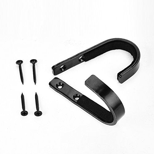 Gun Rack Shotgun Hooks - Felt Lined Wall Mount Storage, Black