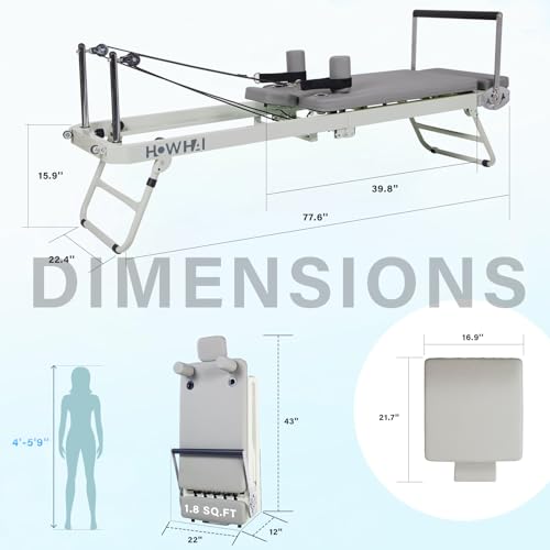 Foldable Pilates Reformer Machine with Jump Board & Dual Resistance