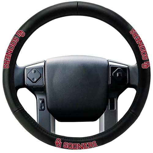 Genuine Leather Steering Wheel Cover - Black, 15-Inch Fit