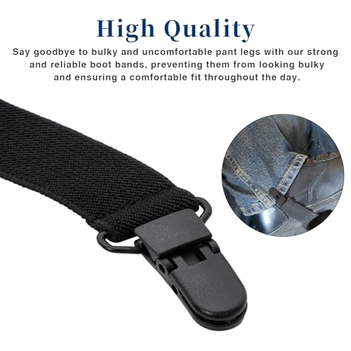 CONSIO 4 Pcs Elastic Boot Straps for Cowboy Boots and Motorcycle Riding Pants