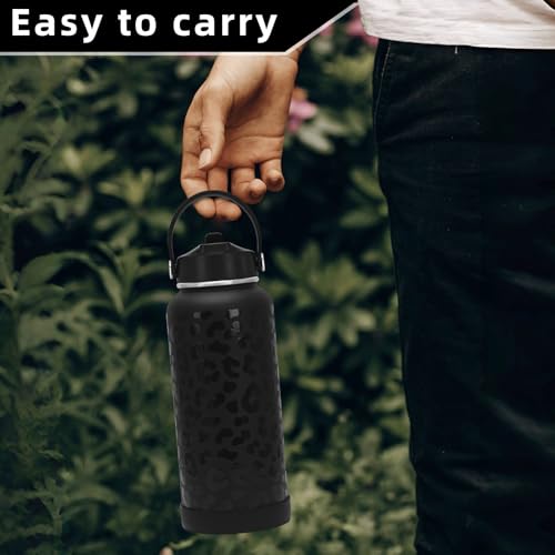 Straw Lid & Silicone Boot for Hydro Flask Wide Mouth - Black