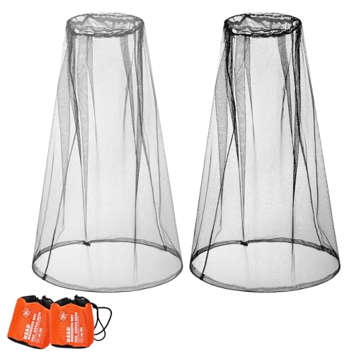 Mosquito Head Net - 2 Pack, Black & Light Gray, Breathable Mesh