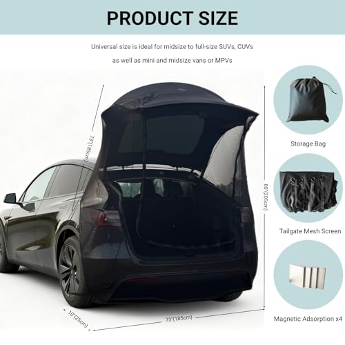 TECUUL Full Wrap SUV & Van Tailgate Mesh Screen - Camping Mosquito Net