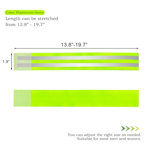 4-Pack Reflective Running Gear Straps - Adjustable High Visibility Bands