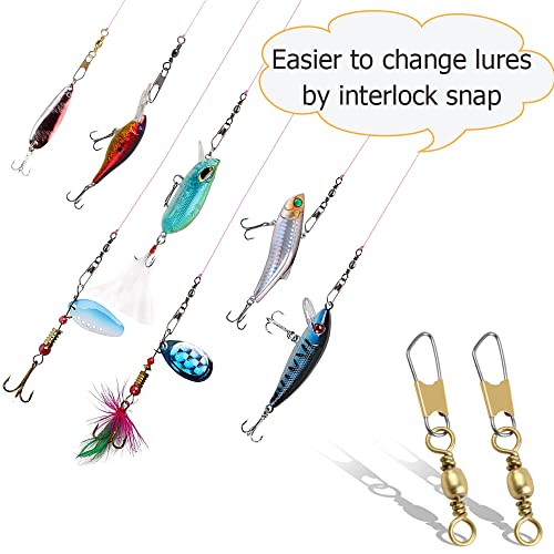 Fishing Barrel Swivel Snap Kit - 50pcs Quick Connect Swivels - Black & Gold
